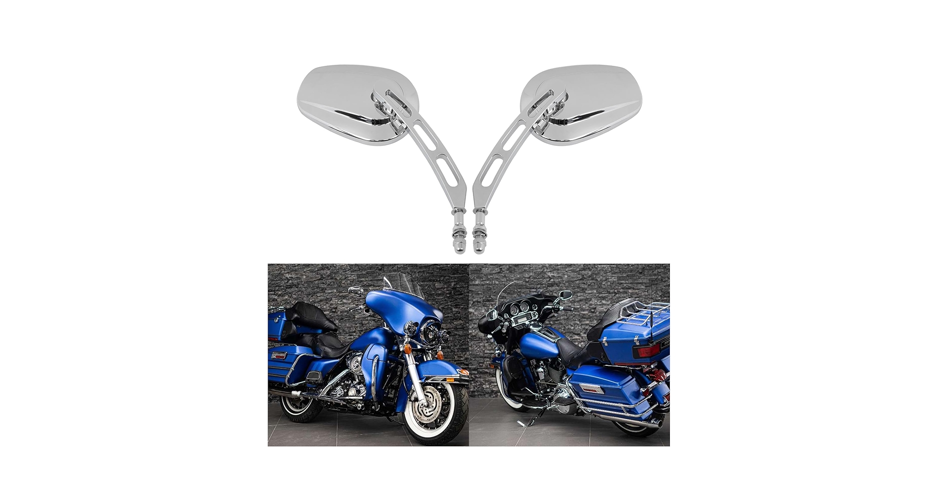 Amazon.com: 8mm Chrome Motorcycle Rearview Side Mirrors For